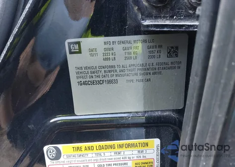 2012 Buick Lacrosse Leather Group из США, поврежденный, VIN 1G4GC5E33CF196633